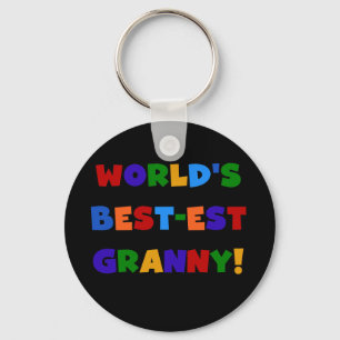 Världens bästa Granny Ljusa färger Nyckelring