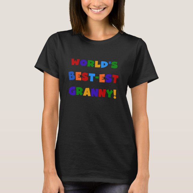 Världens bästa Granny Ljusa färger Tee Shirt (Framsida)