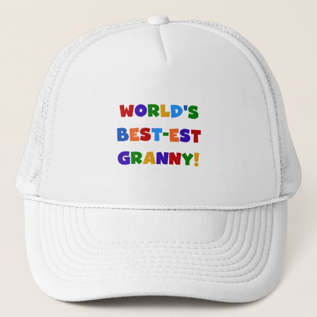 Världens bästa Granny Ljusa färger Truckerkeps (Framsida)