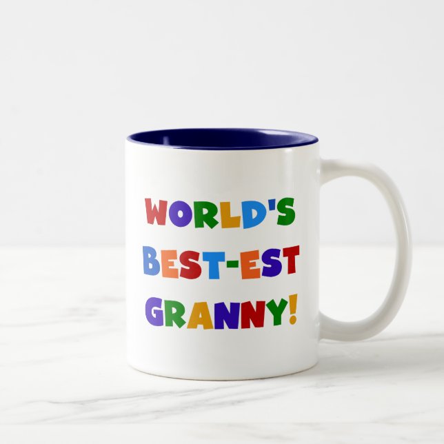 Världens bästa Granny Ljusa färger Två-Tonad Mugg (Höger)