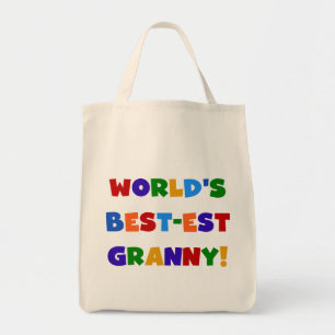 Världens bästa Granny Ljusa färger Tygkasse