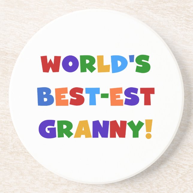 Världens bästa Granny Ljusa färger Underlägg (Framsidan)