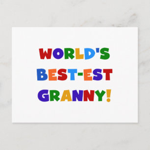 Världens bästa Granny Ljusa färger Vykort