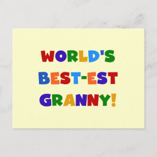 Världens bästa Granny Ljusa färger Vykort