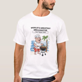 Världens Bästa Grillmästare Personlig Tecknad Film T Shirt