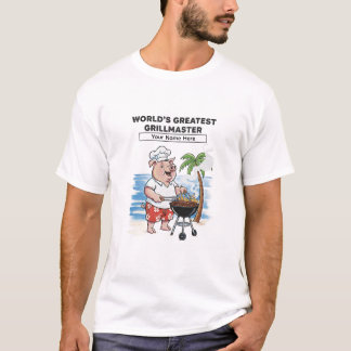 Världens Bästa Grillmästare Personlig Tecknad Film T Shirt