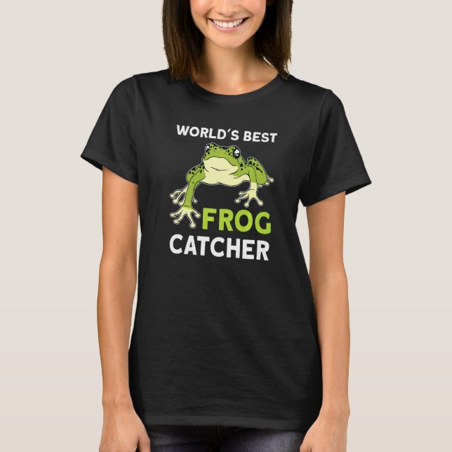Världens bästa groda catcher barn pojke och flicko t shirt (Framsida)