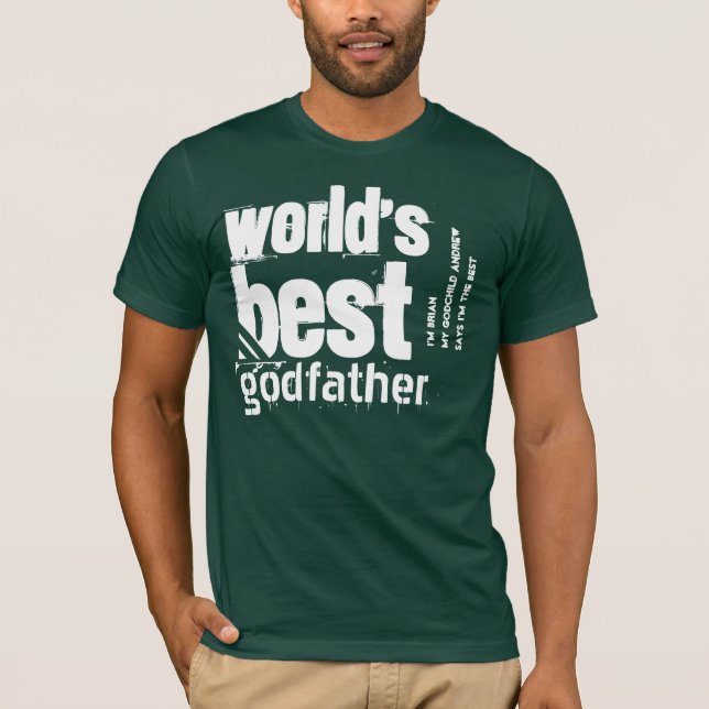 Världens bästa gudfader Grunge Text Anpassat namn  Tee (Framsida)