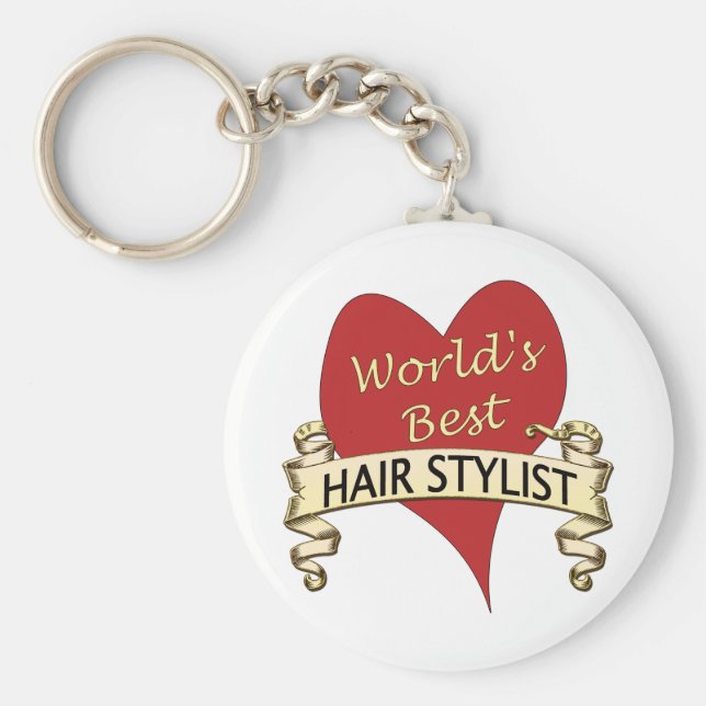 Världens bästa Hairstylist Nyckelring (Framsidan)