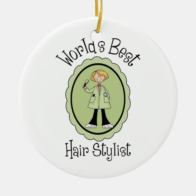 Världens bästa hårstilar och gåvor julgransprydnad keramik (Framsidan)