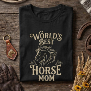 Världens Bästa Hästmamma Vintage Present för Ridsp T Shirt