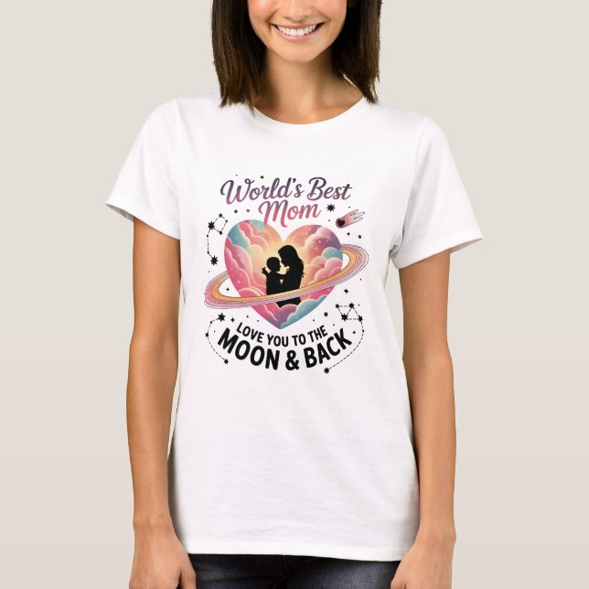 Världens bästa Heart Planet TShirt i Mamma Mors da T Shirt (Framsida)