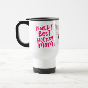 Världens bästa hockeymamma rosa foto resemugg