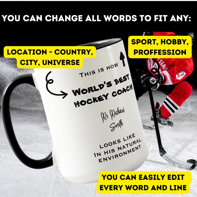 Världens bästa hockeytränares julpresent rolig mugg (Skapare uppladdad)