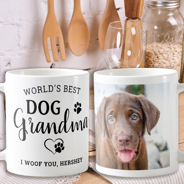 Världens bästa Hund Grandma Personlig Pet Photo Kaffemugg (Skapare uppladdad)