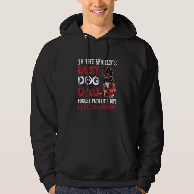 Världens bästa Hund Lycklig Fars dag Hoodie (Framsida)