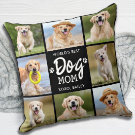 Världens bästa HUND MAMMA Anpassningsbar 8 Fotokol Kudde