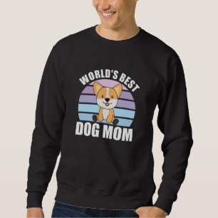 Världens bästa Hund Mamma - Hund Corgi Vintage Sun Lång Ärmad Tröja