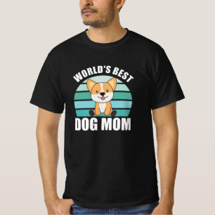 Världens bästa Hund Mamma - Hund Corgi Vintage Sun T Shirt