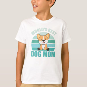 Världens bästa Hund Mamma - Hund Corgi Vintage Sun T Shirt