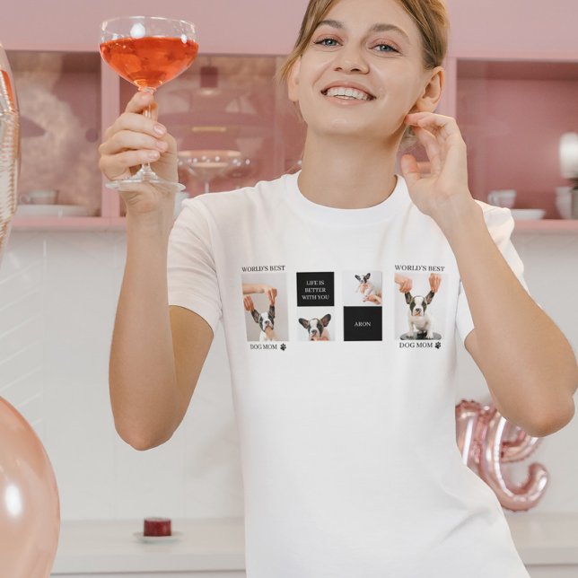 Världens bästa Hund Mamma | Samla in Hund Photo T Shirt (Skapare uppladdad)