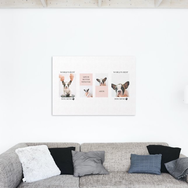 Världens bästa Hund Mamma | Samlingsfoto | Pastell Canvastryck (Skapare uppladdad)