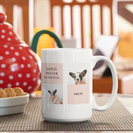 Världens bästa Hund Mamma | Samlingsfoto | Pastell Kaffemugg