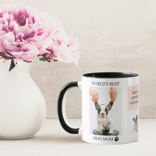 Världens bästa Hund Mamma Samlingsfoto Pastell Mugg