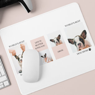 Världens bästa Hund Mamma   Samlingsfoto   Pastell Musmatta