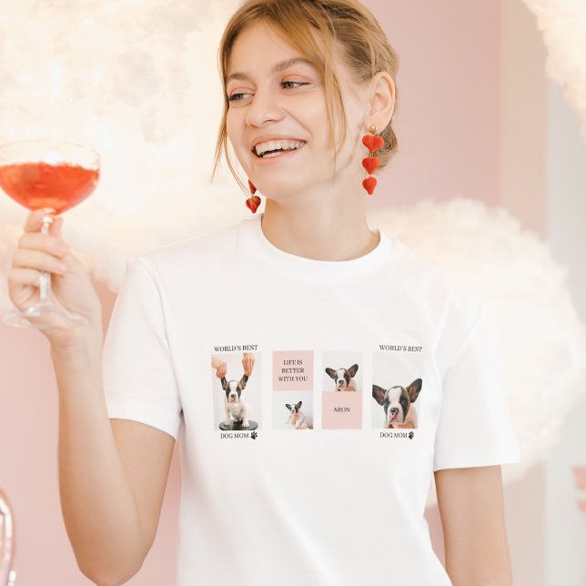 Världens bästa Hund Mamma | Samlingsfoto | Pastell T Shirt (Skapare uppladdad)