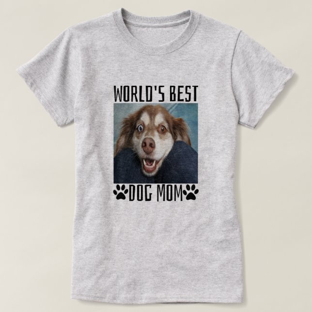 Världens bästa Hund Mamma T-Shirt (Design framsida)