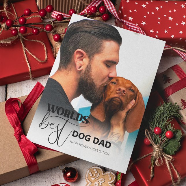 Världens bästa Hund Pappa Julkort (Skapare uppladdad)