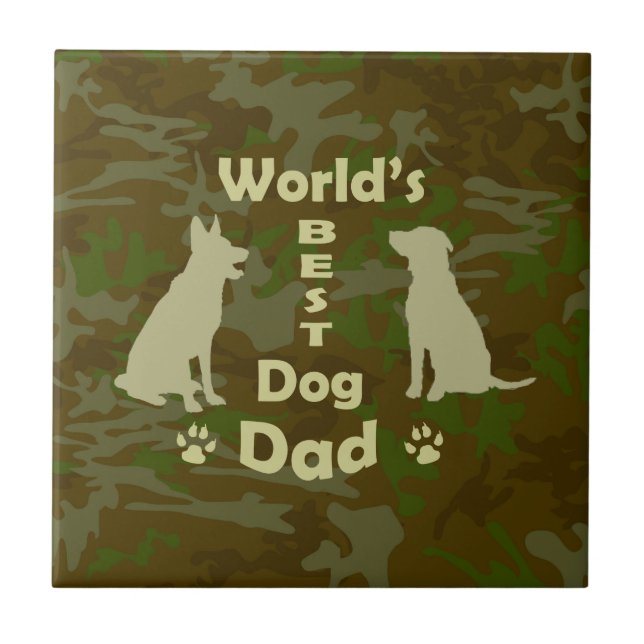 Världens bästa Hund Pappa Kakelplatta (Framsidan)