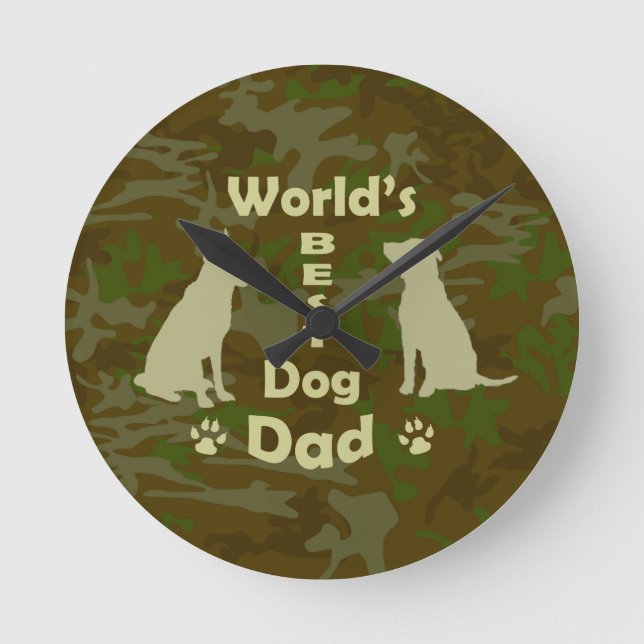 Världens bästa Hund Pappa Rund Klocka (Framsida)