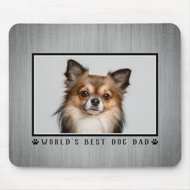 Världens bästa Hund-Tass avtryck-foto-Rustic Wood Musmatta (Framsidan)