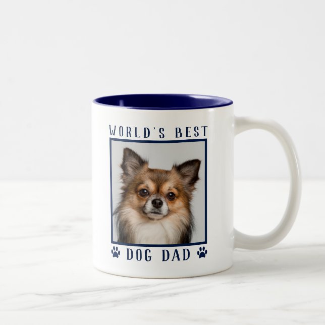 Världens bästa Hund-Tass avtryck Pet-foto-flotta Två-Tonad Mugg (Höger)