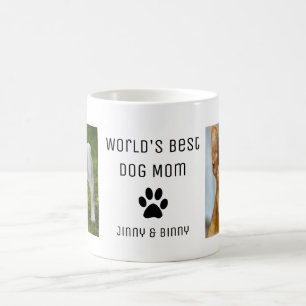Världens Bästa Hundmamma, Anpassad Foto Och Namn, Kaffemugg