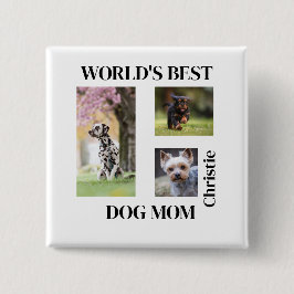 Världens Bästa Hundmamma Anpassat Namn Present Knapp