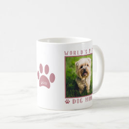 Världens Bästa Hundmamma Foto Namn Tassavtryck Ros Kaffemugg