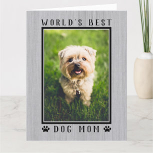 Världens Bästa Hundmamma Foto Rustik Glad Födelsed Kort