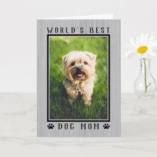 Världens Bästa Hundmamma Glad Födelsedag Foto Rust Kort (Liten växt)