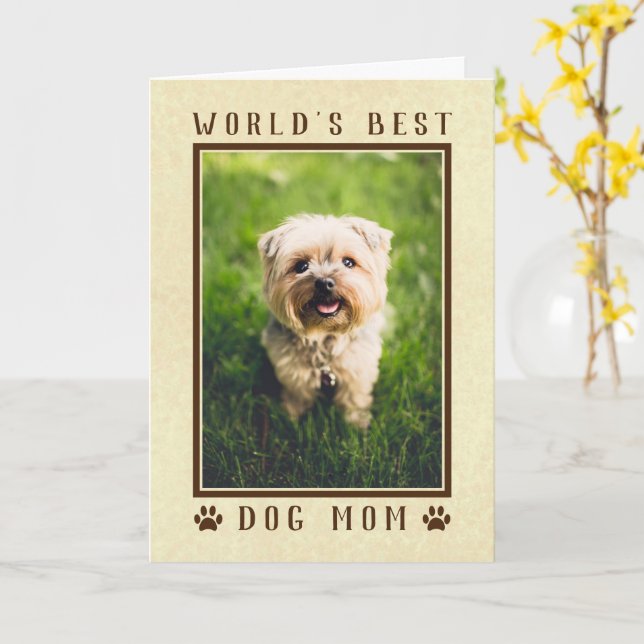 Världens Bästa Hundmamma Grattis på Födelsedagen F Kort (Gul blomma)