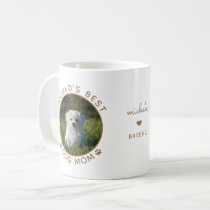 Världens Bästa Hundmamma Guld Personlig Namn Foto Kaffemugg