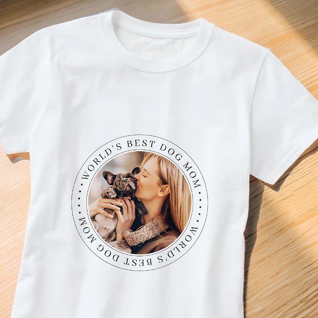 Världens Bästa Hundmamma Klassisk Enkel Foto T Shirt (Skapare uppladdad)