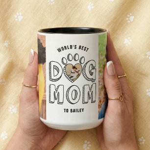 Världens Bästa Hundmamma Någonsin Djur Foto Collag Mugg