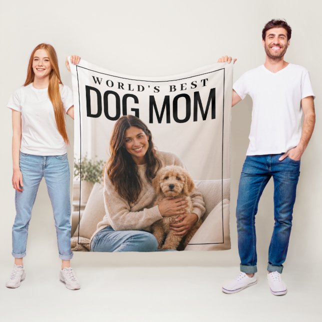 Världens Bästa Hundmamma PhotoPop Fleecefilt (På plats)