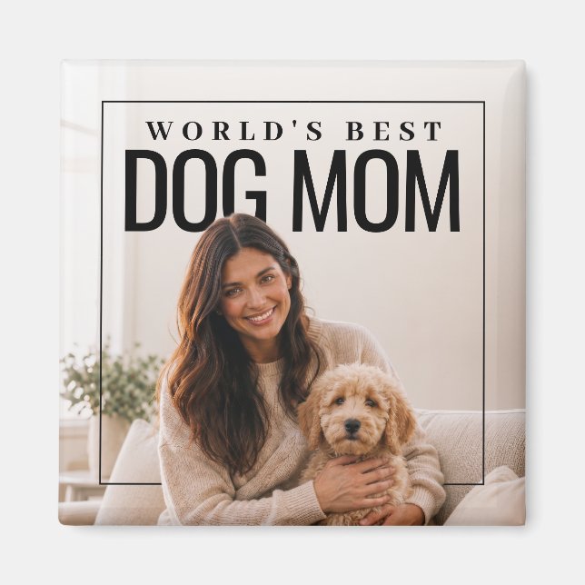 Världens Bästa Hundmamma PhotoPop Magnet (Framsidan)