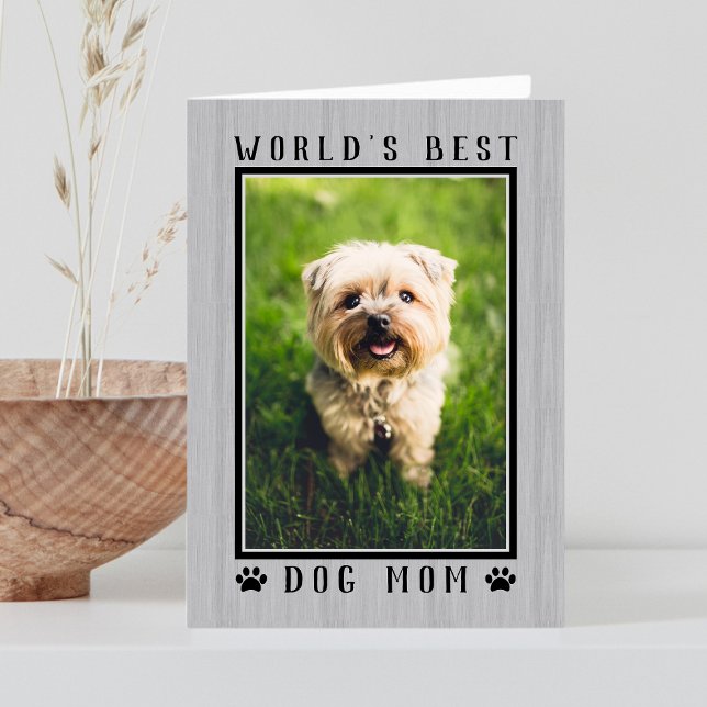 Världens Bästa Hundmamma Rustik Morsdagsfoto Kort (World's Best Dog Mom Rustic Mother's Day Photo Card)