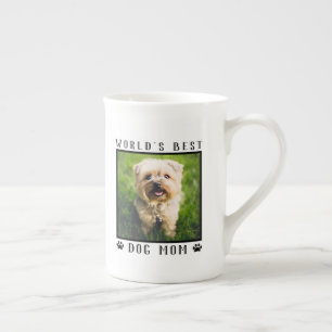 Världens Bästa Hundmamma Tassavtryck Djur Foto Ram Benporslin Mugg