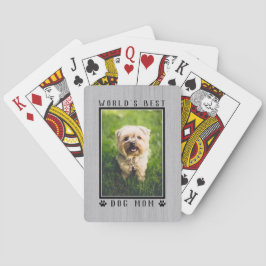 Världens Bästa Hundmamma Tassavtryck Foto Rustik Casinokort